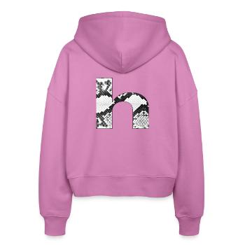 Snakeskin Pattern Letter h - Stanley/Stella Boxy Women’s Organic Zip Hoodie Ida - pink - Back - AI Model Female 172 light (172cm)