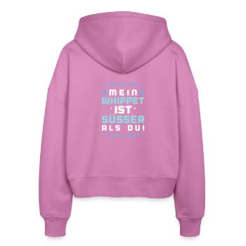 Whippet Dog Saying - Stanley/Stella Boxy Women’s Organic Zip Hoodie Ida - pink - Back - AI Model Female 172 light (172cm)