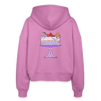 Kuchen - Stanley/Stella Boxy Frauen Bio Zip Hoodie Ida - Pink - Hinten - AI Model Female 172 light (172cm)