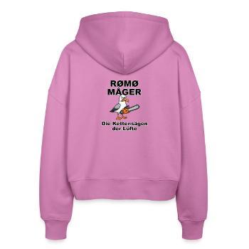 Rømø Måger, die dänische Variante der Sylter Möwen - Stanley/Stella Boxy Frauen Bio Zip Hoodie Ida - Pink - Hinten - AI Model Female 172 light (172cm)