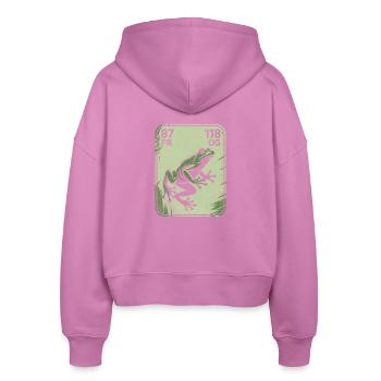 Frog Vintage Postcard Green - Stanley/Stella Boxy Women’s Organic Zip Hoodie Ida - pink - Back - AI Model Female 172 light (172cm)
