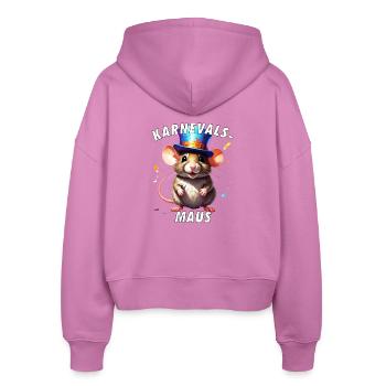 KARNEVALS MAUS - Stanley/Stella Boxy Frauen Bio Zip Hoodie Ida - Pink - Hinten - AI Model Female 172 light (172cm)