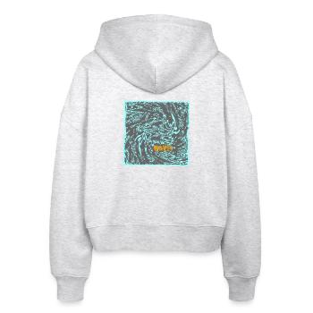 Wellenfluss Neon Muster surf - Stanley/Stella Boxy Frauen Bio Zip Hoodie Ida - Weiß meliert - Hinten - AI Model Female 172 dark (172cm)