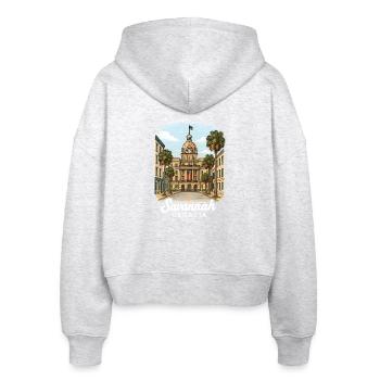 Savannah Georgia - Stanley/Stella Boxy Frauen Bio Zip Hoodie Ida - Weiß meliert - Hinten - AI Model Female 172 dark (172cm)