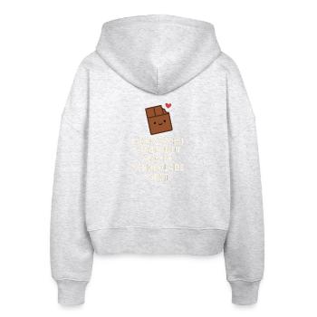 Le chocolat est un fruit – Drôle de dicton du cacao - Veste à capuche bio Ida Stanley/Stella Femme - blanc chiné - Dos - AI Model Female 172 dark (172cm)