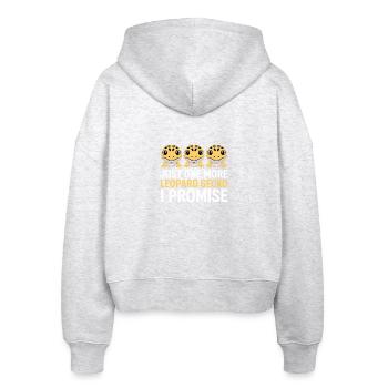 Leopardgecko-Trio, das verspreche ich - Stanley/Stella Boxy Frauen Bio Zip Hoodie Ida - Weiß meliert - Hinten - AI Model Female 172 dark (172cm)