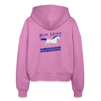 Beer Horn - Beer Unicorn True Mythical Creatures - Stanley/Stella Boxy Women’s Organic Zip Hoodie Ida - pink - Back - AI Model Female 172 light (172cm)
