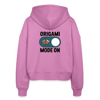  Origami Mode On Papierfalten Hobby Spruch für - Stanley/Stella Boxy Frauen Bio Zip Hoodie Ida - Pink - Hinten - AI Model Female 172 light (172cm)