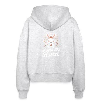 Apres Ski Haserl Hüttengaudi Skifahrerin Skihaserl - Stanley/Stella Boxy Frauen Bio Zip Hoodie Ida - Weiß meliert - Hinten - AI Model Female 172 dark (172cm)