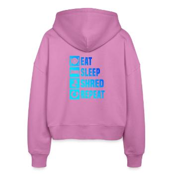 Compact snowboard design for snowboard - Stanley/Stella Boxy Women’s Organic Zip Hoodie Ida - pink - Back - AI Model Female 172 light (172cm)