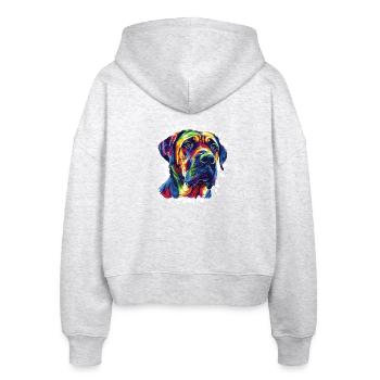Dog Art Watercolor - Stanley/Stella Boxy Women’s Organic Zip Hoodie Ida - heather white - Back - AI Model Female 172 dark (172cm)