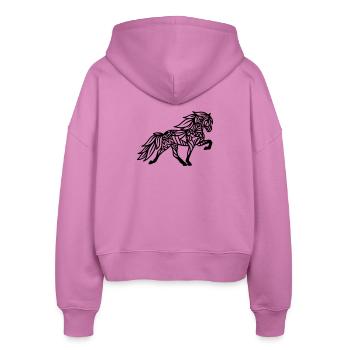 Mandala Tölter - Stanley/Stella Boxy Frauen Bio Zip Hoodie Ida - Pink - Hinten - AI Model Female 172 light (172cm)
