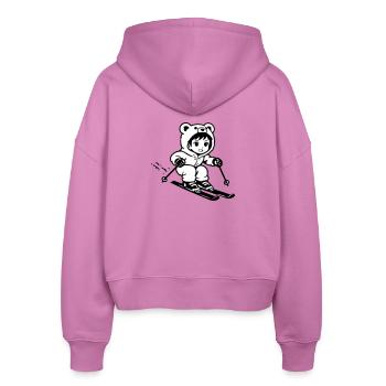Ski Bärchen im Anime Style - Stanley/Stella Boxy Frauen Bio Zip Hoodie Ida - Pink - Hinten - AI Model Female 172 light (172cm)