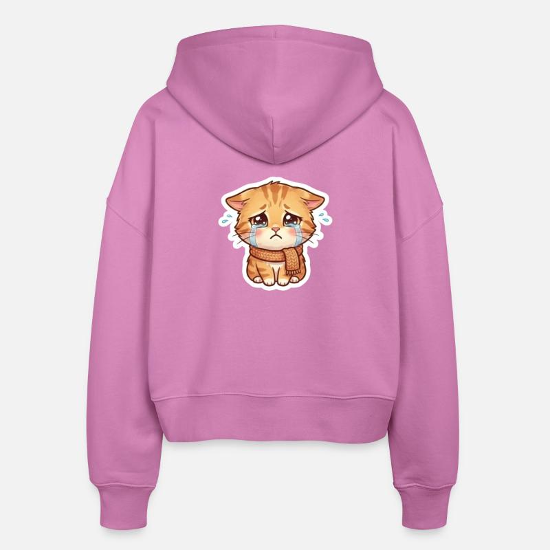 Chaton qui pleure avec une écharpe - Veste à capuche bio Ida Stanley/Stella Femme - rose