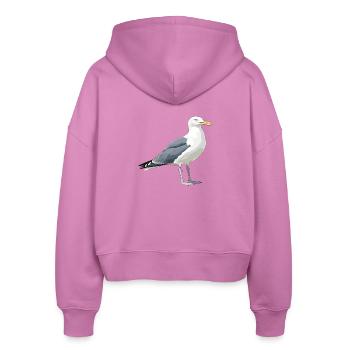 Illustration de bande dessinée de mouette côtière - Veste à capuche bio Ida Stanley/Stella Femme - rose - Dos - AI Model Female 172 light (172cm)