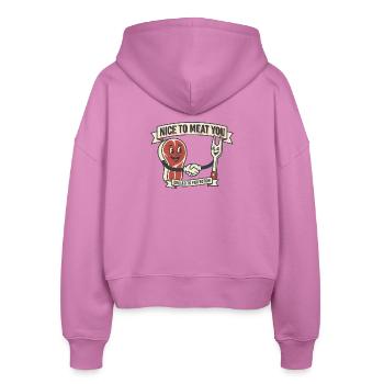 Steak Persillé Humor Grillardin - Stanley/Stella Boxy Frauen Bio Zip Hoodie Ida - Pink - Hinten - AI Model Female 172 light (172cm)