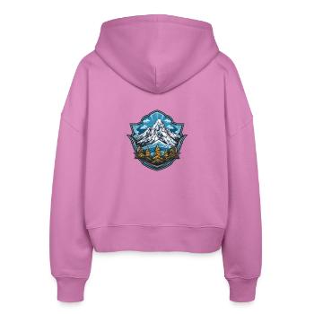 Alpen Gipfelsee Landschaftsabzeichen - Stanley/Stella Boxy Frauen Bio Zip Hoodie Ida - Pink - Hinten - AI Model Female 172 light (172cm)