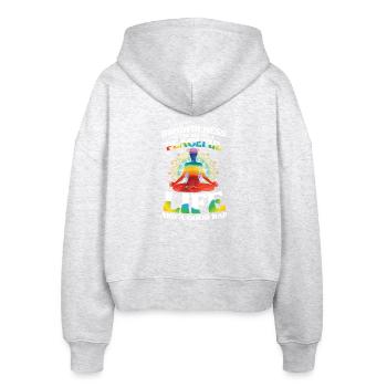  Mindfulness Is The Key To A Peaceful Life And A - Stanley/Stella Boxy Frauen Bio Zip Hoodie Ida - Weiß meliert - Hinten - AI Model Female 172 dark (172cm)