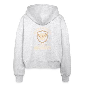 Archivarwappen mit Federabzeichen - Stanley/Stella Boxy Frauen Bio Zip Hoodie Ida - Weiß meliert - Hinten - AI Model Female 172 dark (172cm)