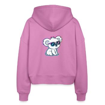 Koala-Neonbrillen - Stanley/Stella Boxy Frauen Bio Zip Hoodie Ida - Pink - Hinten - AI Model Female 172 light (172cm)