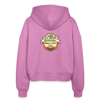Gartenmodus Unkraut 1–Ich 0 - Stanley/Stella Boxy Frauen Bio Zip Hoodie Ida - Pink - Hinten - AI Model Female 172 light (172cm)