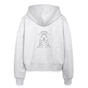 lama - Stanley/Stella Boxy Women’s Organic Zip Hoodie Ida - heather white - Back - AI Model Female 172 dark (172cm)