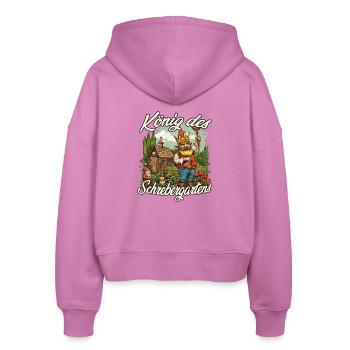 Kleingarten Gartenkönig Gartenzwerg Blumenbeet - Stanley/Stella Boxy Frauen Bio Zip Hoodie Ida - Pink - Hinten - AI Model Female 172 light (172cm)