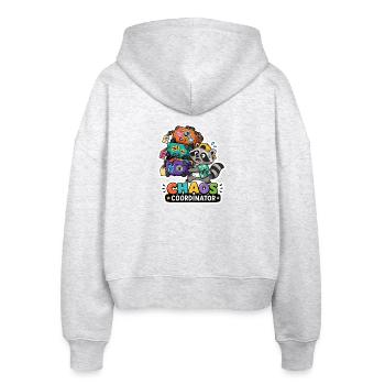 Chaos-Koordinator Sommerferien-Waschbäraufkleber - Stanley/Stella Boxy Frauen Bio Zip Hoodie Ida - Weiß meliert - Hinten - AI Model Female 172 dark (172cm)
