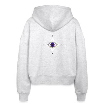 Eye in geometric star pattern - Stanley/Stella Boxy Women’s Organic Zip Hoodie Ida - heather white - Back - AI Model Female 172 dark (172cm)