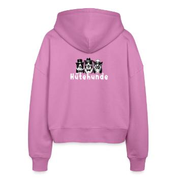 Hütehunde Trio mit Zylinder - Stanley/Stella Boxy Frauen Bio Zip Hoodie Ida - Pink - Hinten - AI Model Female 172 light (172cm)