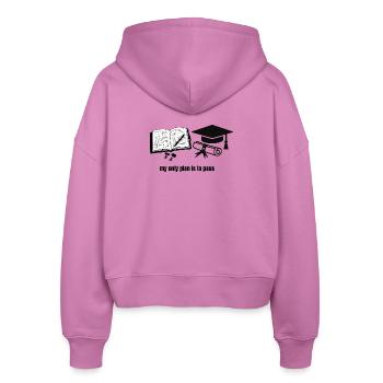 Mein einziger Plan ist zu bestehen – Motivational Student Gra - Stanley/Stella Boxy Frauen Bio Zip Hoodie Ida - Pink - Hinten - AI Model Female 172 light (172cm)