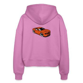 Sportwagen camaro - Stanley/Stella Boxy Frauen Bio Zip Hoodie Ida - Pink - Hinten - AI Model Female 172 light (172cm)