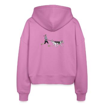 Canicross - Stanley/Stella Boxy Frauen Bio Zip Hoodie Ida - Pink - Hinten - AI Model Female 172 light (172cm)