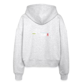 Urbanes Street-Sports-Logo-Design - Stanley/Stella Boxy Frauen Bio Zip Hoodie Ida - Weiß meliert - Hinten - AI Model Female 172 dark (172cm)