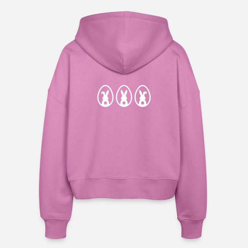 EASTER BUNNY EASTER EGGS EASTER - Stanley/Stella Boxy Women’s Organic Zip Hoodie Ida - pink