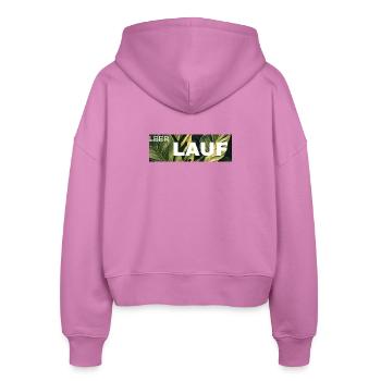 Lauf Grünes Blattdesign - Stanley/Stella Boxy Frauen Bio Zip Hoodie Ida - Pink - Hinten - AI Model Female 172 light (172cm)