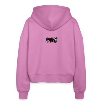 2026 Herz - Stanley/Stella Boxy Frauen Bio Zip Hoodie Ida - Pink - Hinten - AI Model Female 172 light (172cm)