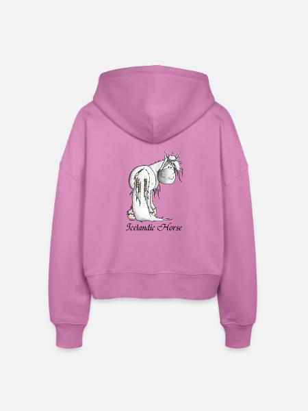 Wilder Wikinger Isländer - Pferd - Stanley/Stella Boxy Frauen Bio Zip Hoodie Ida - Pink