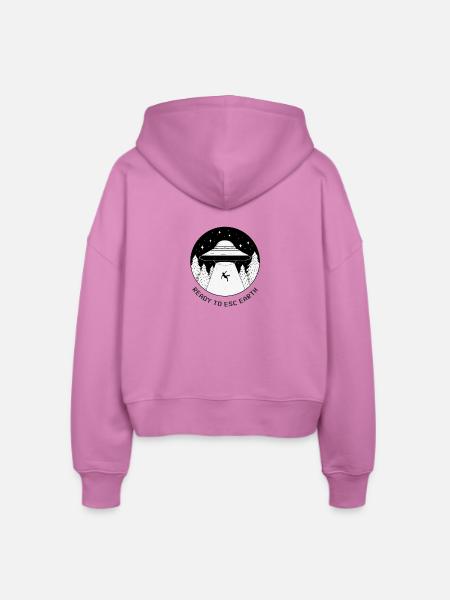 Ready to esc earth - Stanley/Stella Boxy Frauen Bio Zip Hoodie Ida - Pink