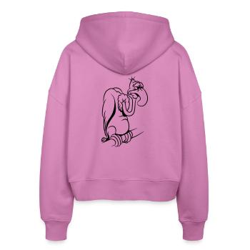 geier witzig - Stanley/Stella Boxy Frauen Bio Zip Hoodie Ida - Pink - Hinten - AI Model Female 172 light (172cm)
