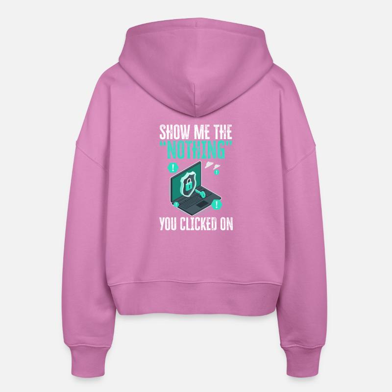 Funny Cybersecurity IT Support IT Security Network - Stanley/Stella Boxy Women’s Organic Zip Hoodie Ida - pink