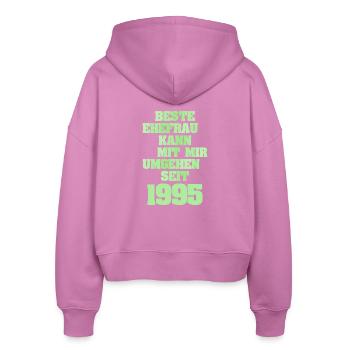 Ehe 1995 - Stanley/Stella Boxy Frauen Bio Zip Hoodie Ida - Pink - Hinten - AI Model Female 172 light (172cm)