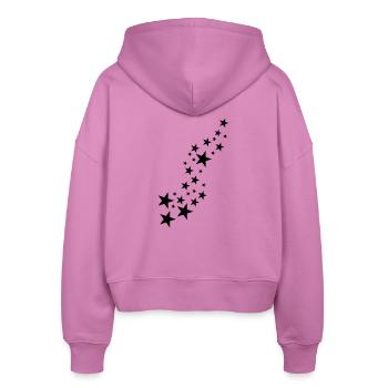 sterne - Stanley/Stella Boxy Frauen Bio Zip Hoodie Ida - Pink - Hinten - AI Model Female 172 light (172cm)