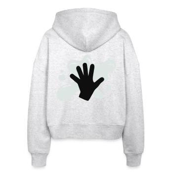 Klima Kleber Aktion - Stanley/Stella Boxy Frauen Bio Zip Hoodie Ida - Weiß meliert - Hinten - AI Model Female 172 dark (172cm)