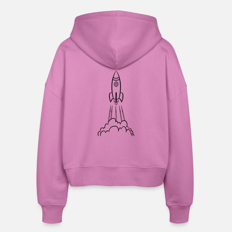 rocket boy fun start - Stanley/Stella Boxy Women’s Organic Zip Hoodie Ida - pink