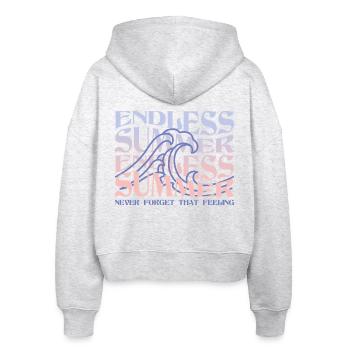 Endless Summer – Vagues et ambiance de plage - Veste à capuche bio Ida Stanley/Stella Femme - blanc chiné - Dos - AI Model Female 172 dark (172cm)