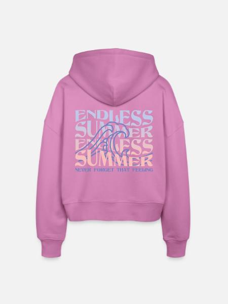 Endless Summer – Wellen & Beach Vibes - Stanley/Stella Boxy Frauen Bio Zip Hoodie Ida - Pink