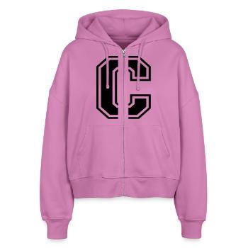c - Stanley/Stella Boxy Women’s Organic Zip Hoodie Ida - pink - Front - AI Model Female 172 light (172cm)