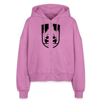 Wartburg Eisenach Wappen - Stanley/Stella Boxy Frauen Bio Zip Hoodie Ida - Pink - Vorne - AI Model Female 172 light (172cm)