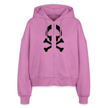 Pirate skull - Stanley/Stella Boxy Women’s Organic Zip Hoodie Ida - pink - Front - AI Model Female 172 light (172cm)